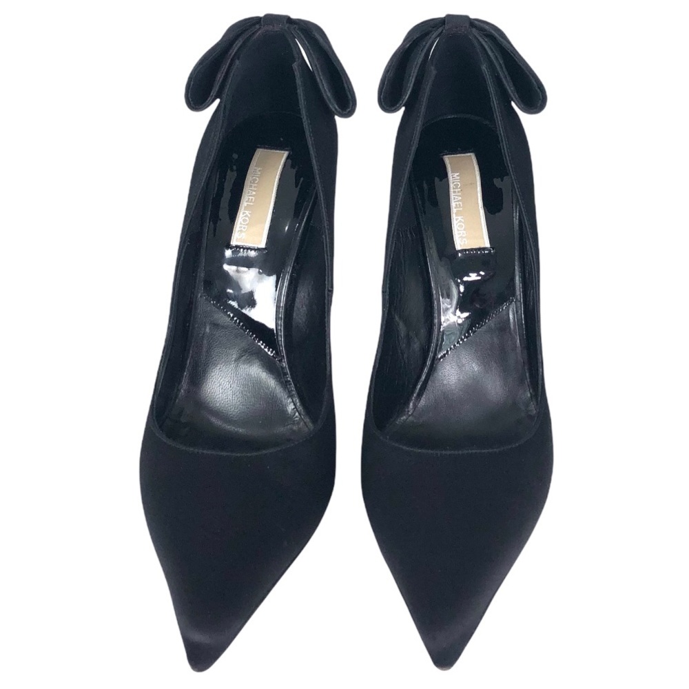 Michael Kors Black Satin Pointy Toe High Heel Pumps made in Italy - Picture 5 of 12